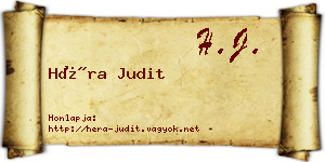 Héra Judit névjegykártya