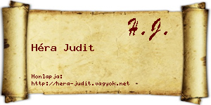 Héra Judit névjegykártya